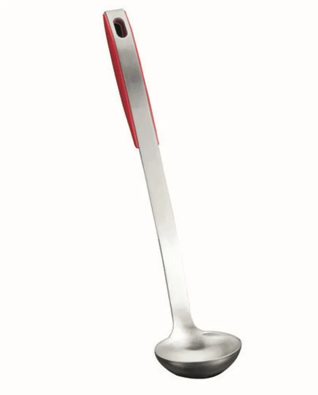 metaltex-design-plus-238004-louche-sauce-en-acier-inoxydable-manche-rouge image 1
