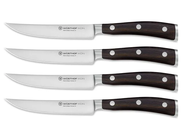 w-sthof-ikon-set-de-4-couteaux-steak-lames-en-acier-inoxydable-manche-noir-doubl image 1