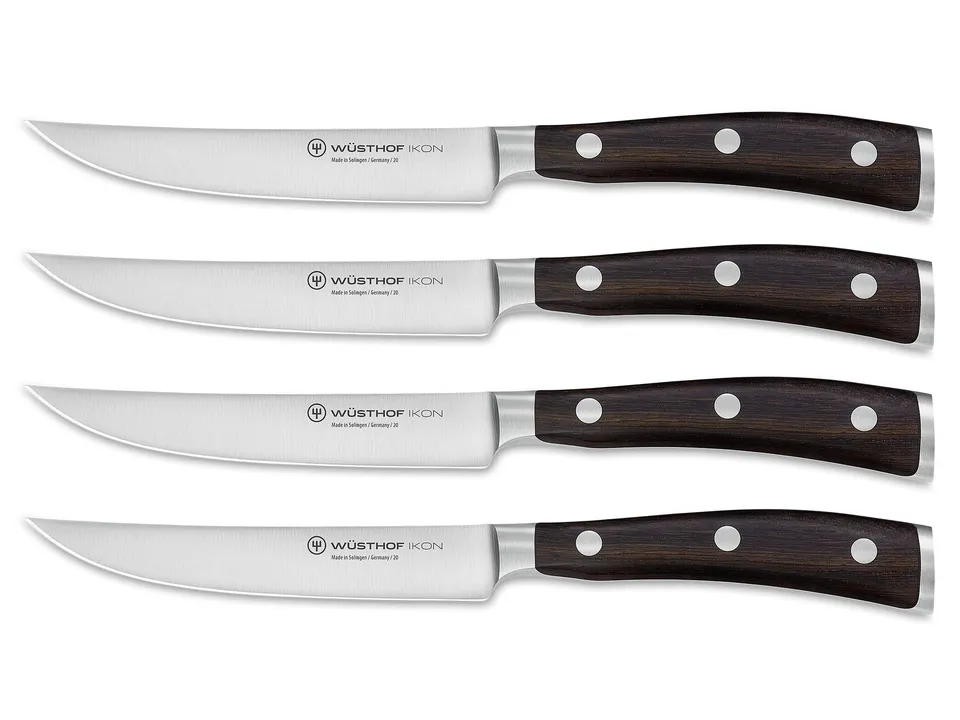 w-sthof-ikon-set-de-4-couteaux-steak-lames-en-acier-inoxydable-manche-noir-doubl image 1