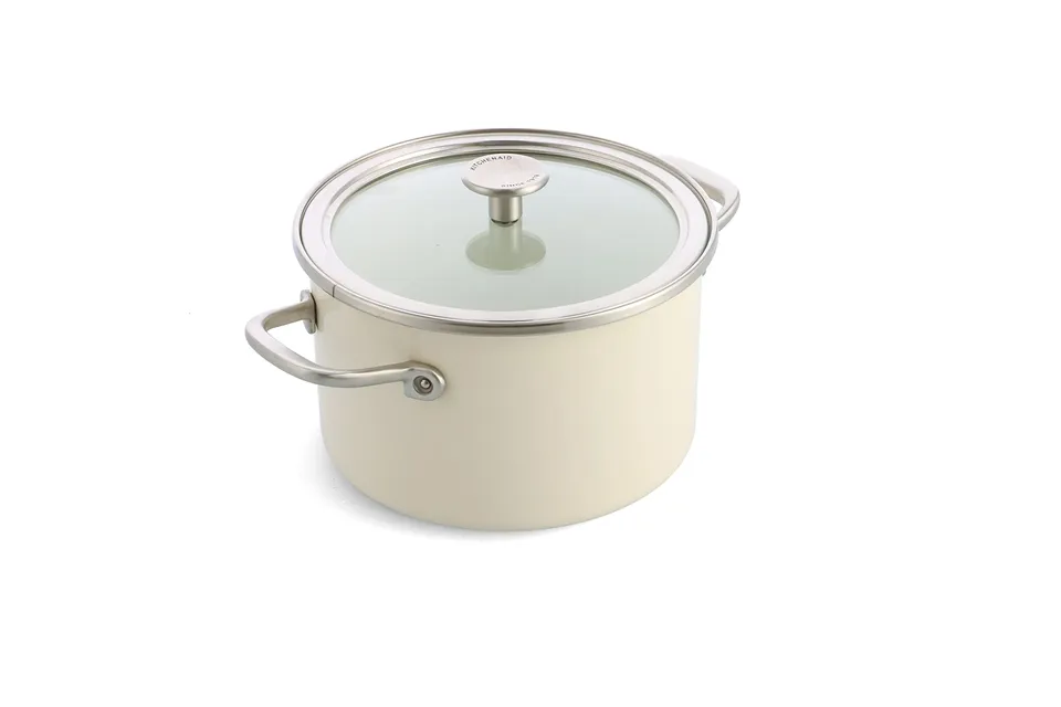 kitchenaid-steel-core-enamel-casserole-cocotte-20-cm-avec-couvercle-3-7-l-cr-me- image 1