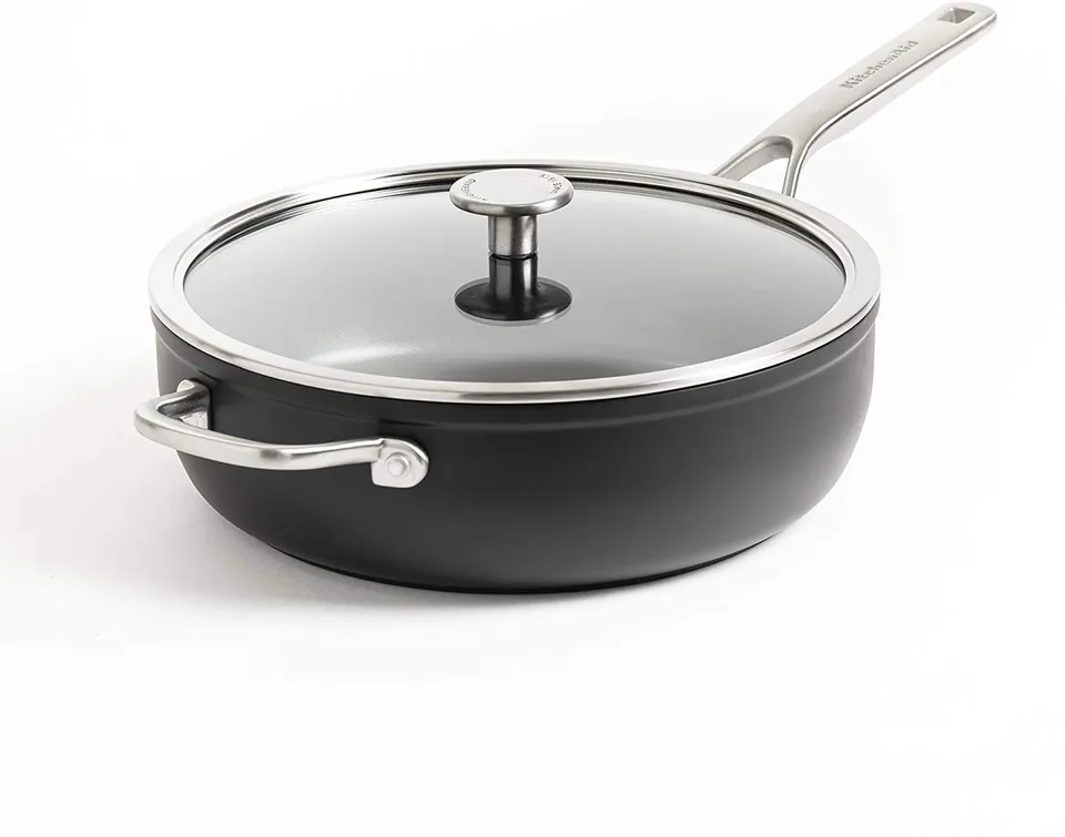 sauteuse-kitchenaid-forg-e-aluminium-durci-28-cm-4-6-l-avec-couvercle-antiadh-si image 1