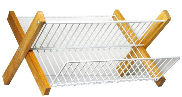 gouttoir-vaisselle-pliable-metaltex-lilly-2-niveaux-42x37x23-cm-blanc image 1