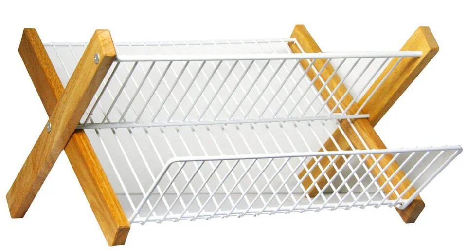 gouttoir-vaisselle-pliable-metaltex-lilly-2-niveaux-42x37x23-cm-blanc image 1