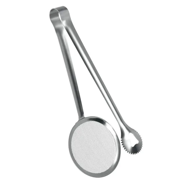 metaltex-pince-frire-3-en-1-inox-28-cm-avec-gouttoir image 1