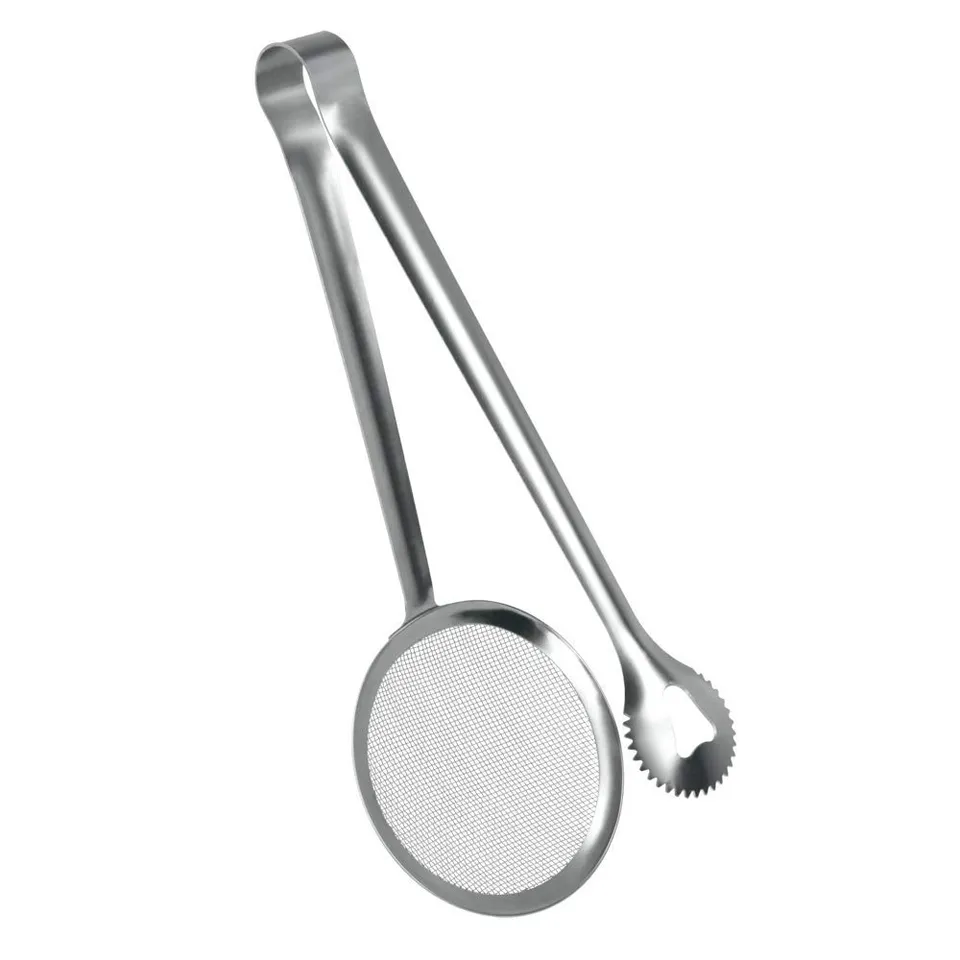 metaltex-pince-frire-3-en-1-inox-28-cm-avec-gouttoir image 1