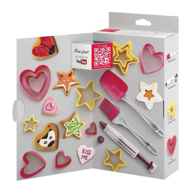 metaltex-set-pour-cookies-14-outils-silicone-et-plastique-avec-stylo-de-d-corati image 1