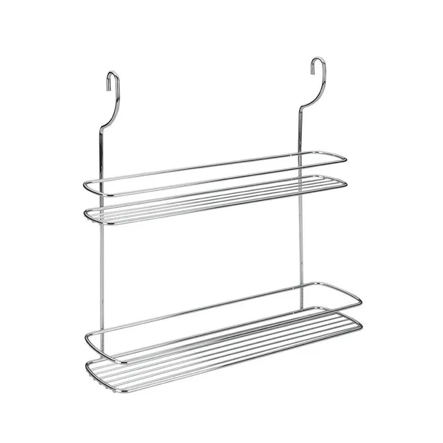 metaltex-lonardo-tag-re-pices-2-niveaux-en-acier-chrom-dimensions-35x9x38-cm image 1