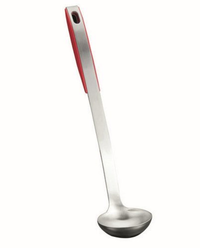 metaltex-design-plus-238004-louche-sauce-en-acier-inoxydable-manche-rouge image 2