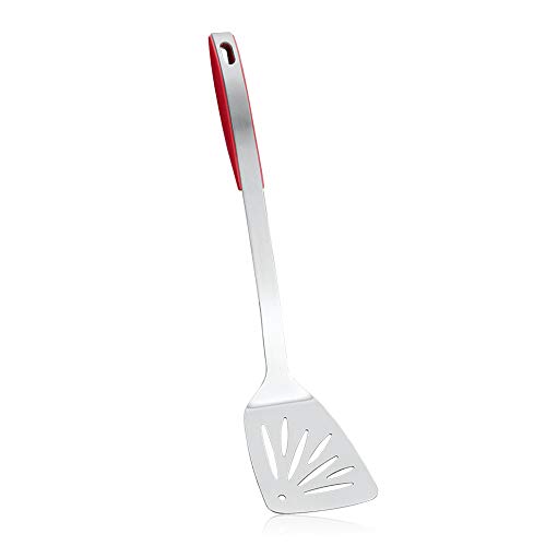 metaltex-design-plus-pelle-servir-acier-inoxydable-manche-rouge image 2