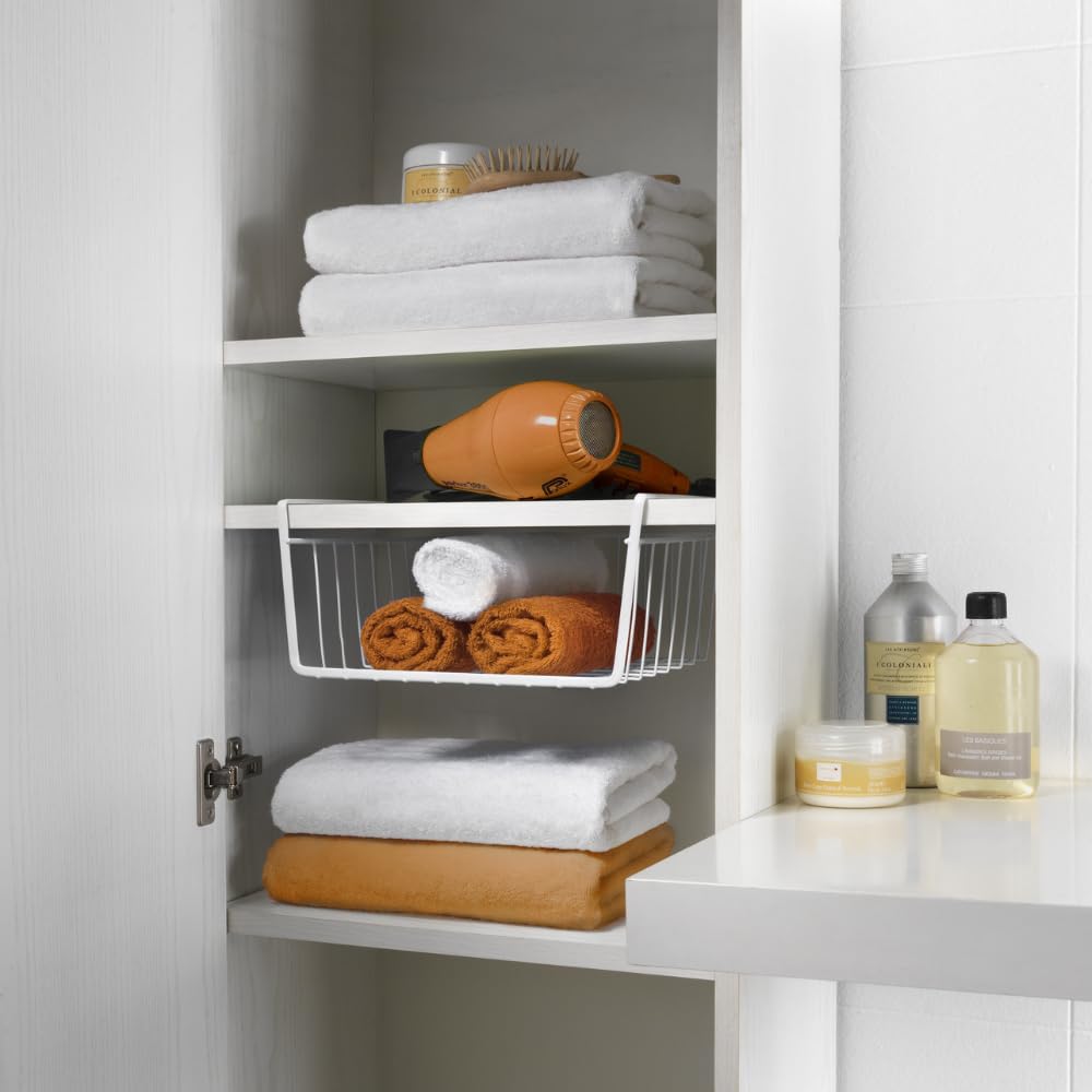 metaltex-babatex-corbeille-suspendre-blanc-panier-de-rangement-m-tal-plastifi-30 image 4