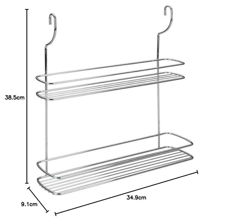 metaltex-lonardo-tag-re-pices-2-niveaux-en-acier-chrom-dimensions-35x9x38-cm image 8
