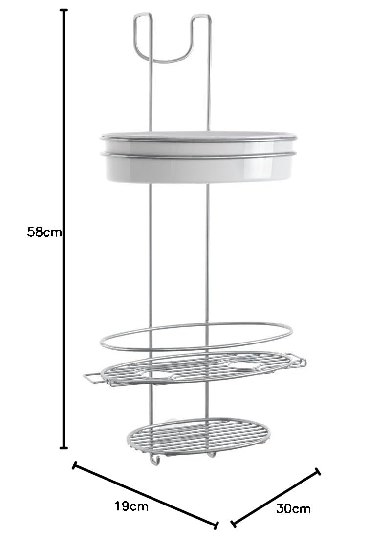 metaltex-orbit-valet-de-douche-3-niveaux-acier-inoxydable-argent image 5