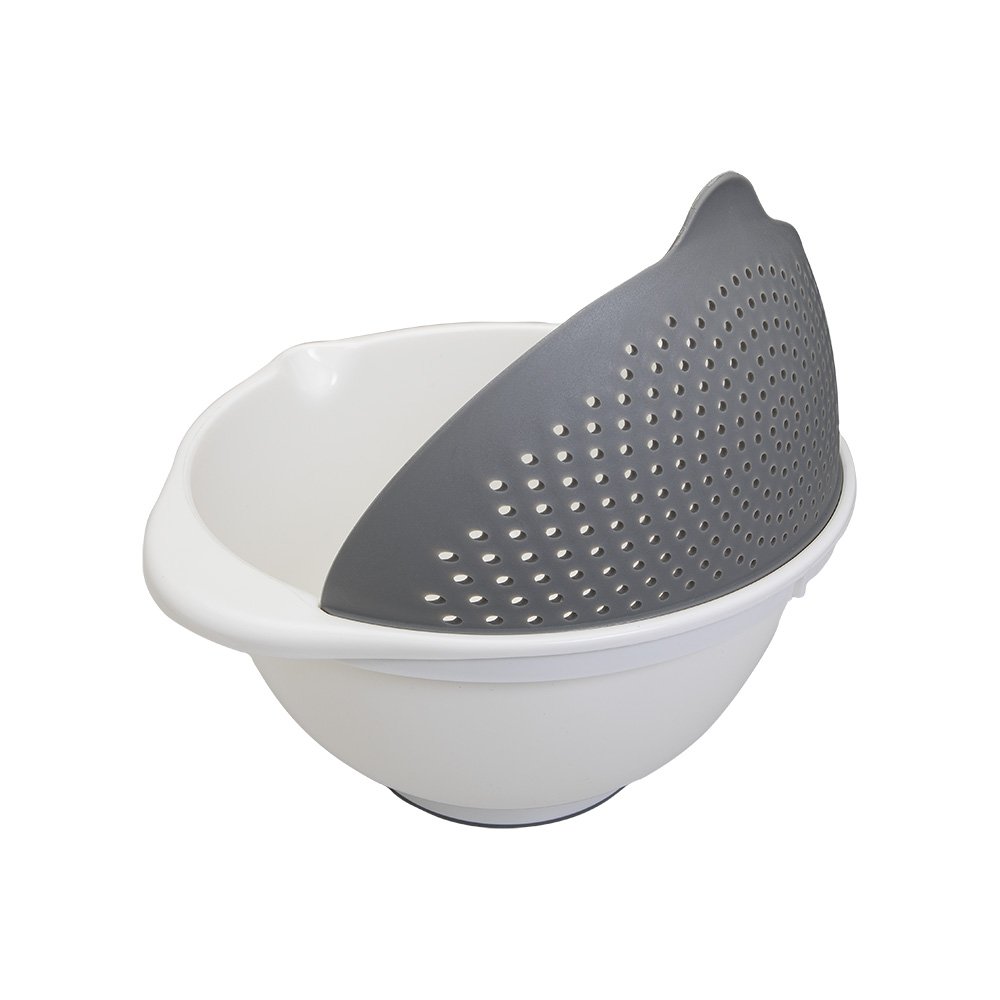 metaltex-bol-2-en-1-avec-passoire-amovible-blanc-et-gris-3-5-l image 3