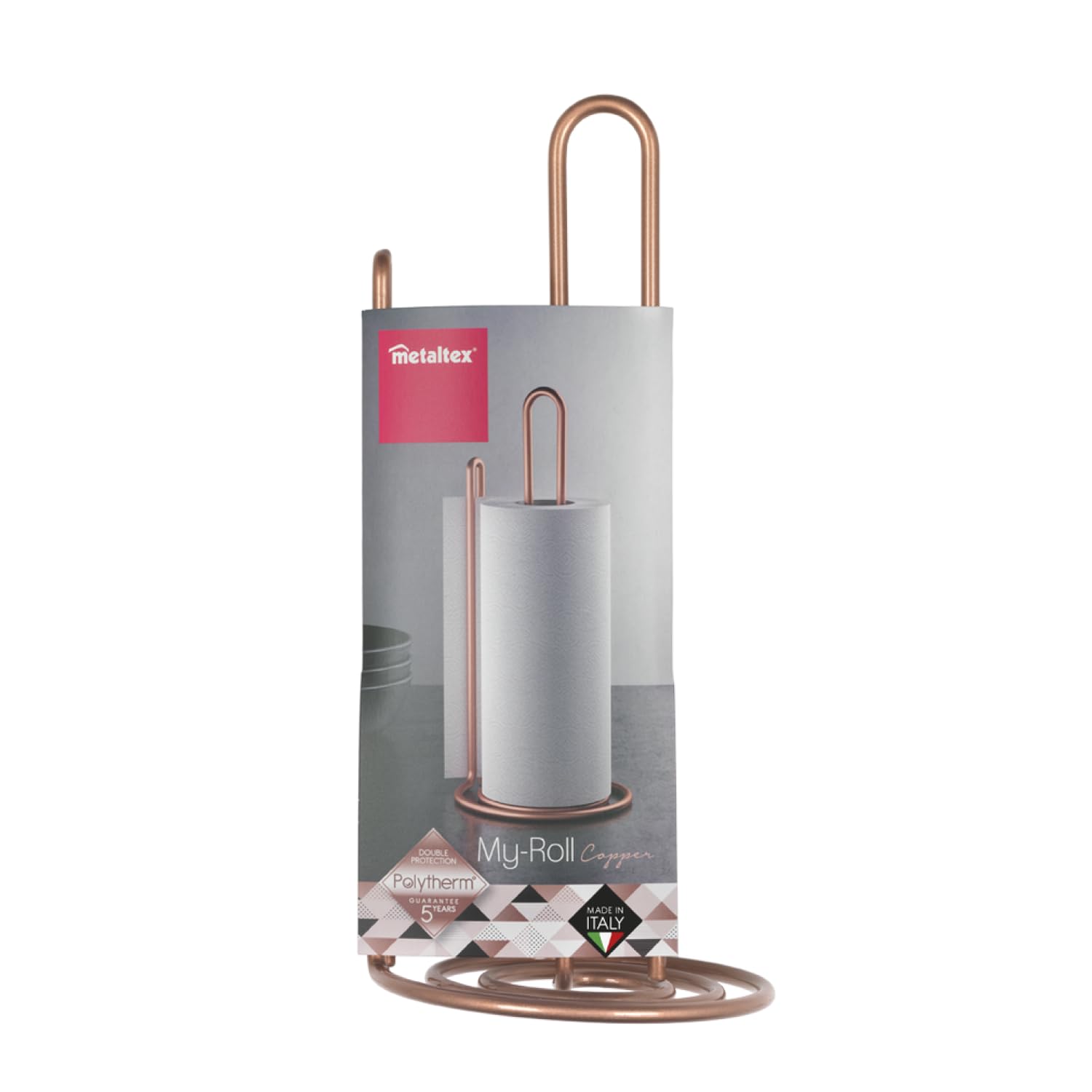 metaltex-myroll-porte-essuie-tout-vertical-avec-finition-cuivre image 2