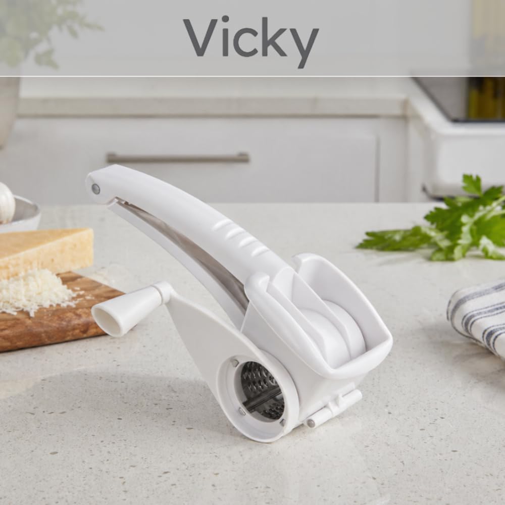 metaltex-vicky-r-pe-fromage-rotative-manuelle-moulin-fromage-l-gumes-noix-blanc image 2