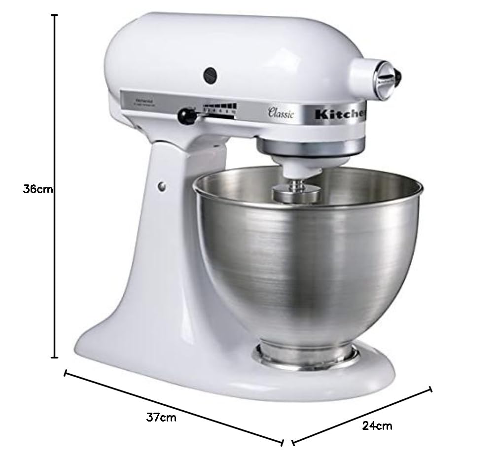 kitchenaid-robot-p-tissier-classic-4-3l-t-te-inclinable-275w-blanc-multifonction image 7