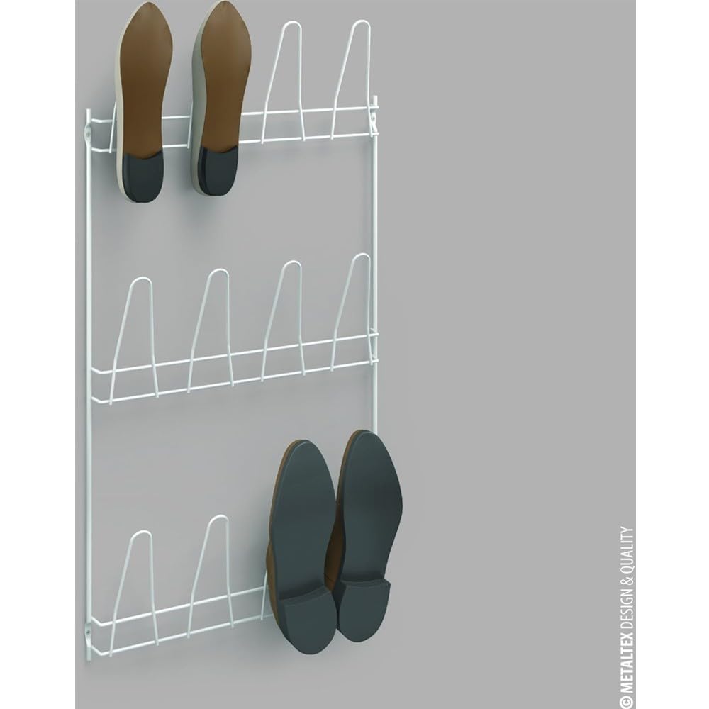 metaltex-penny-porte-chaussures-mural-6-paires-blanc image 4