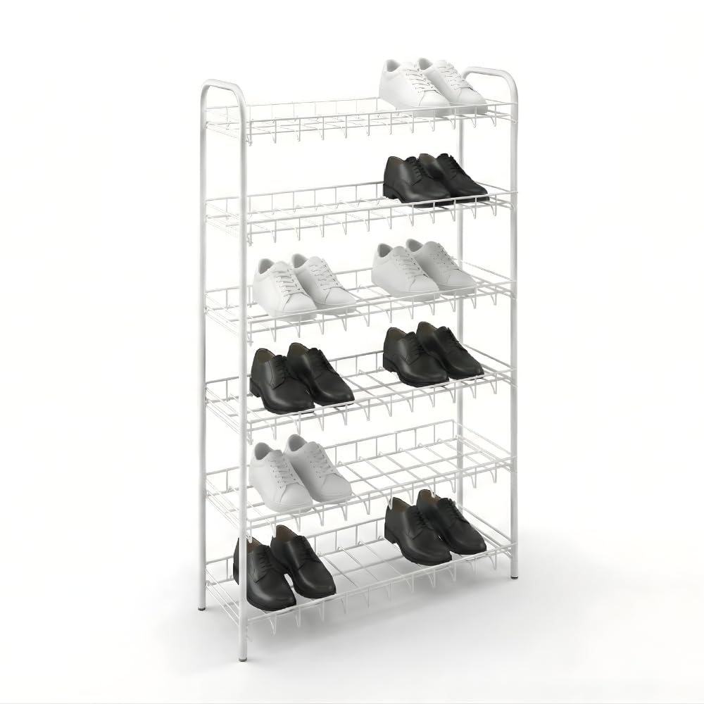 metaltex-porte-chaussures-6-niveaux-shoe-5-tag-re-chaussures-en-m-tal-blanc-capa image 3