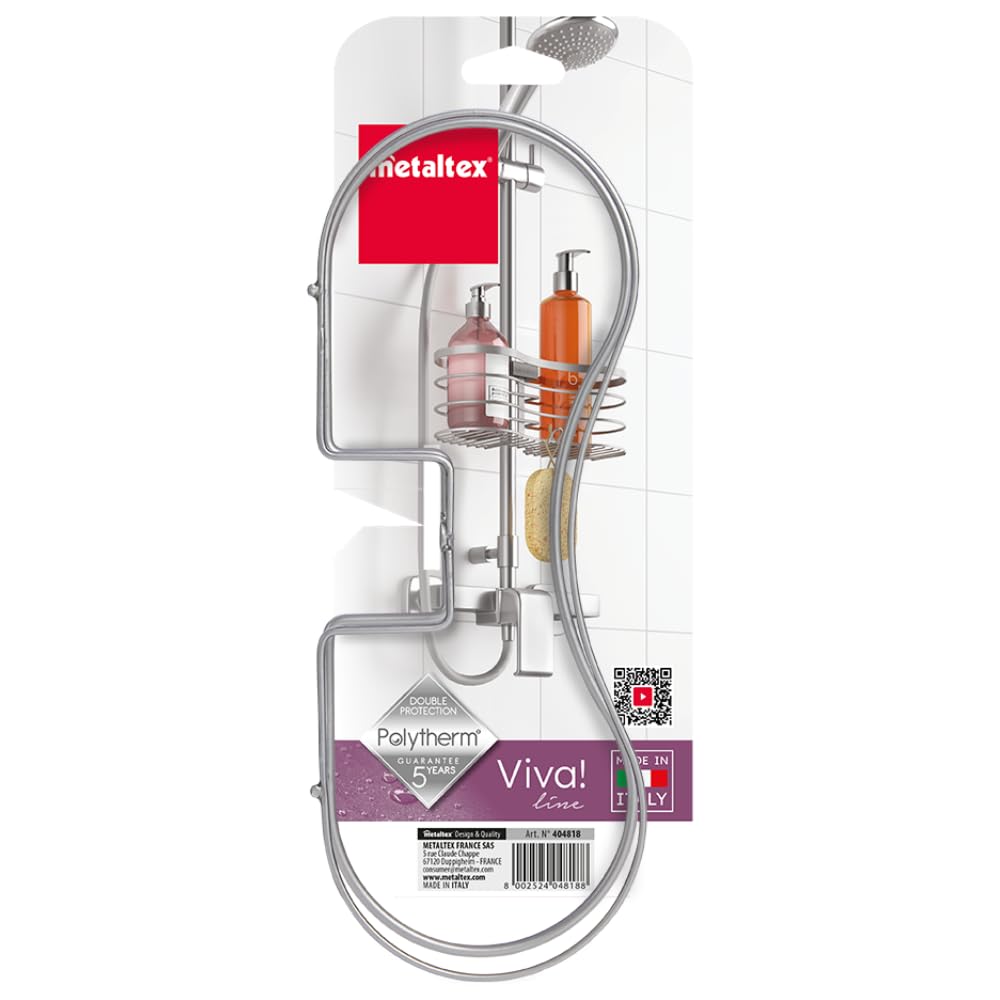 metaltex-porte-accessoires-de-douche-sans-per-age-inox-polytherm-silver image 3