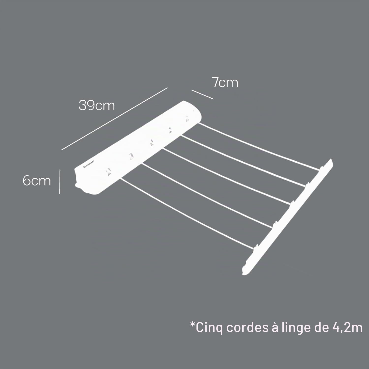metaltex-portofino-s-choir-mural-extensible-21-m-5-fils-r-tractables-blanc image 4