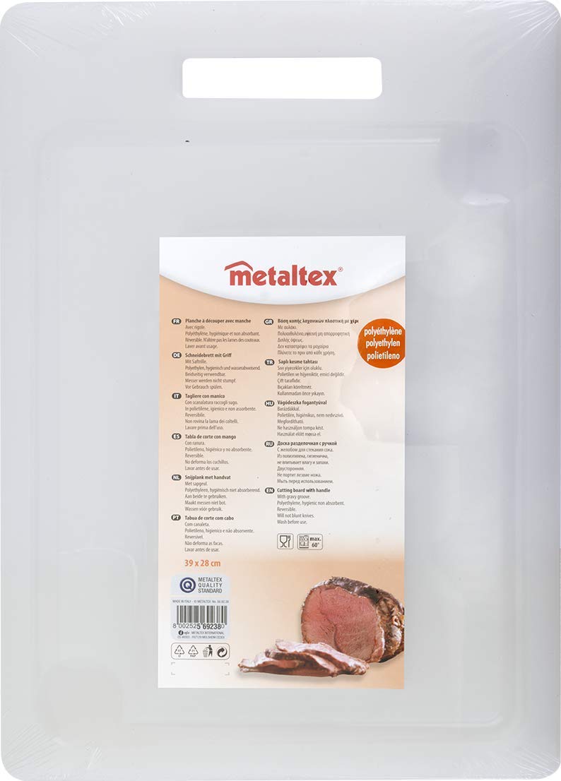 metaltex-planche-d-couper-en-poly-thyl-ne-avec-rigole-28-x-39-x-1-1-cm-blanc image 2