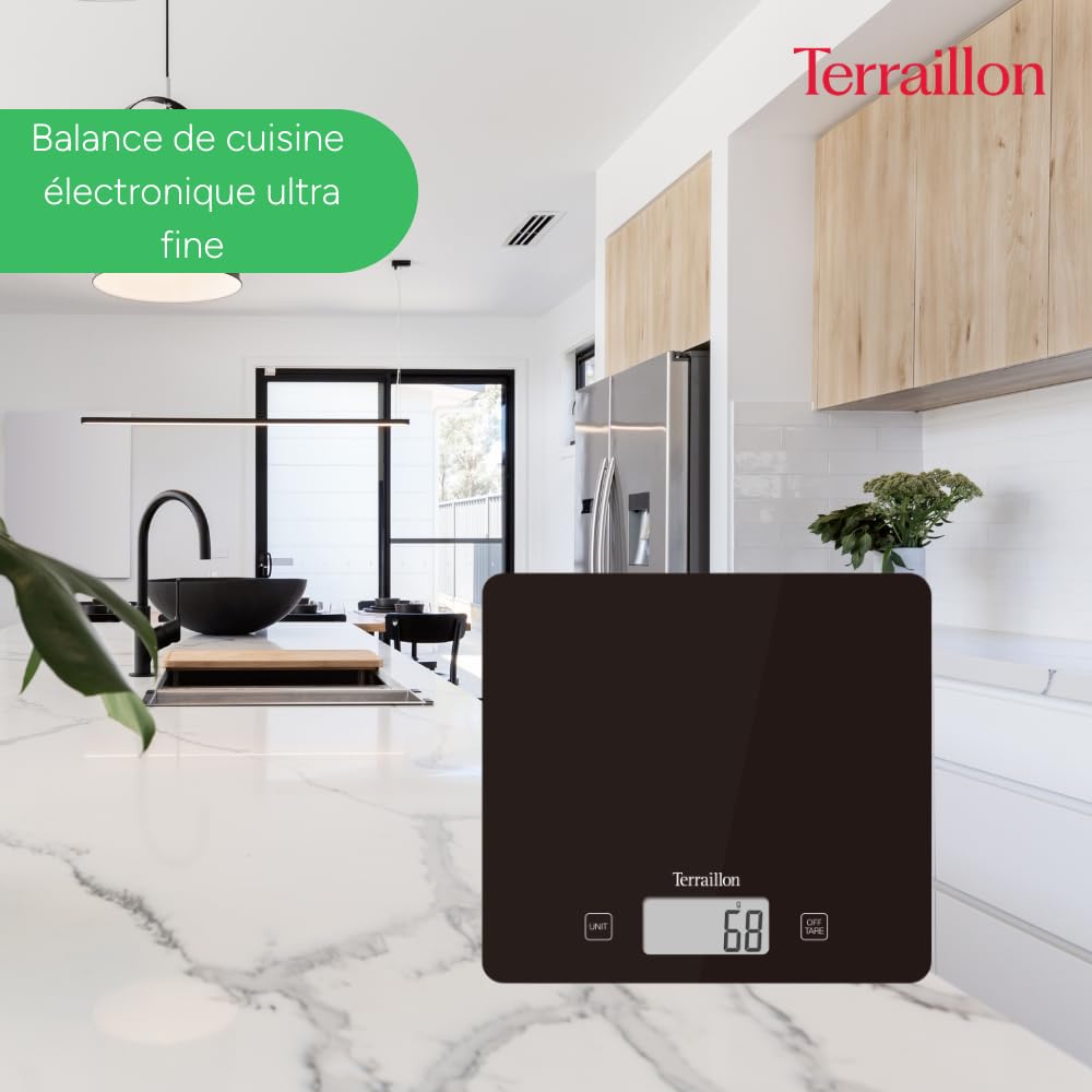 terraillon-balance-de-cuisine-lectronique-classic-black-plateau-verre-5-kg-pr-ci image 2