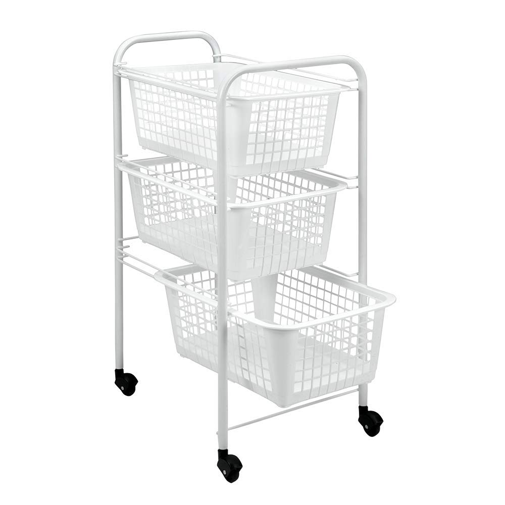 metaltex-san-diego-chariot-de-rangement-roulettes-3-paniers-amovibles-blanc image 2