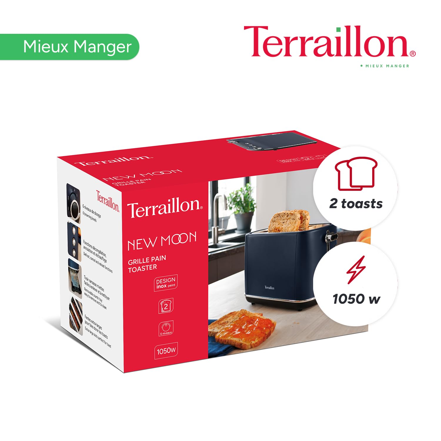 grille-pain-terraillon-new-moon-2-fentes-inox-peint-1050w image 5