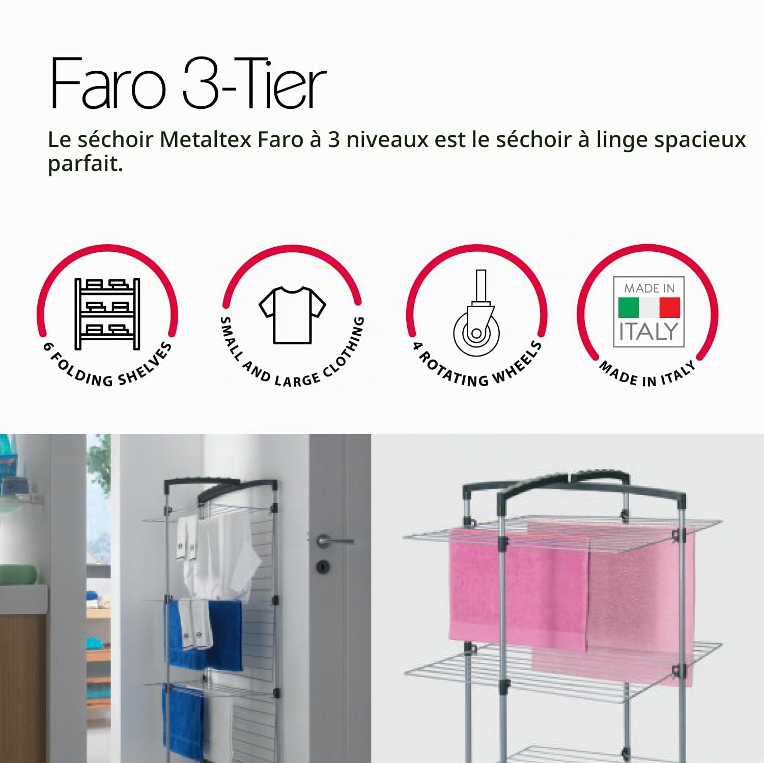 metaltex-s-choir-linge-tour-faro-plus-pliable-3-niveaux-28-m-tres-avec-roulettes image 3