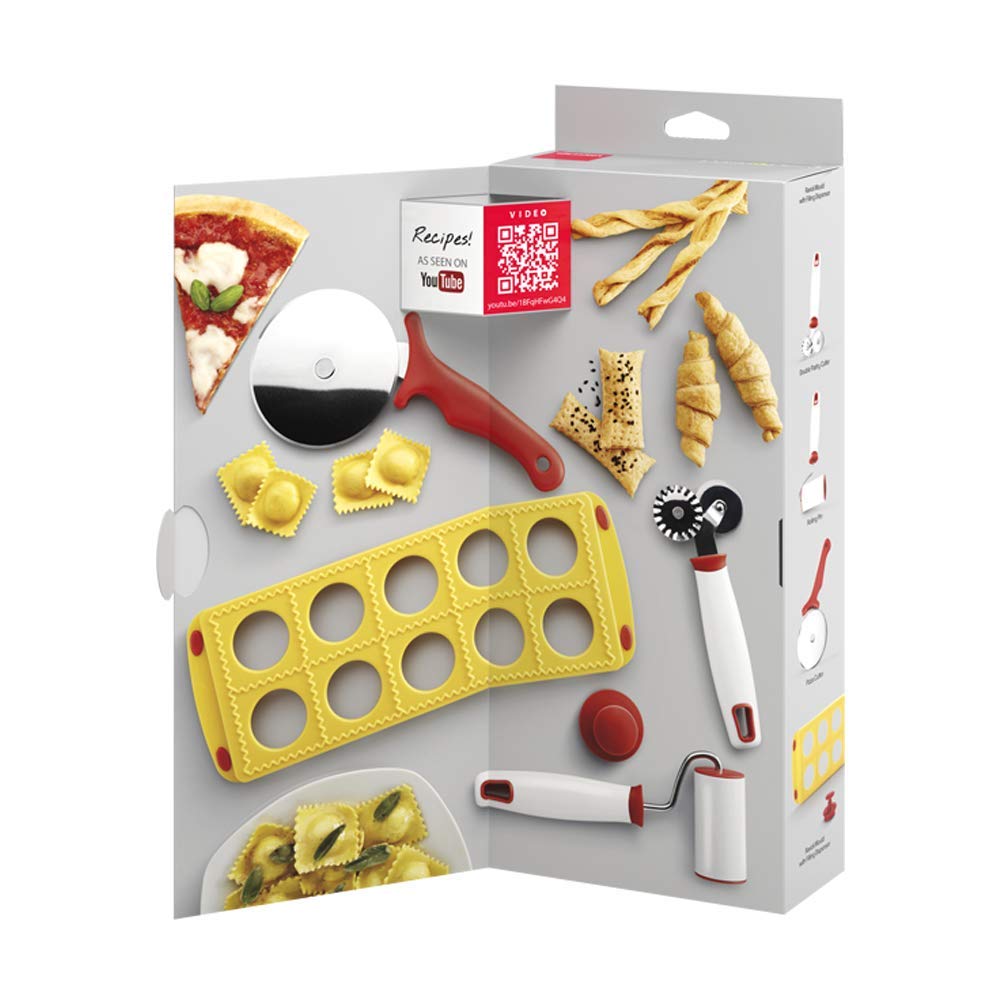 metaltex-set-pour-pasta-pizzas-roulette-rouleau-moule-raviolis-avec-poussoir-4-p image 1