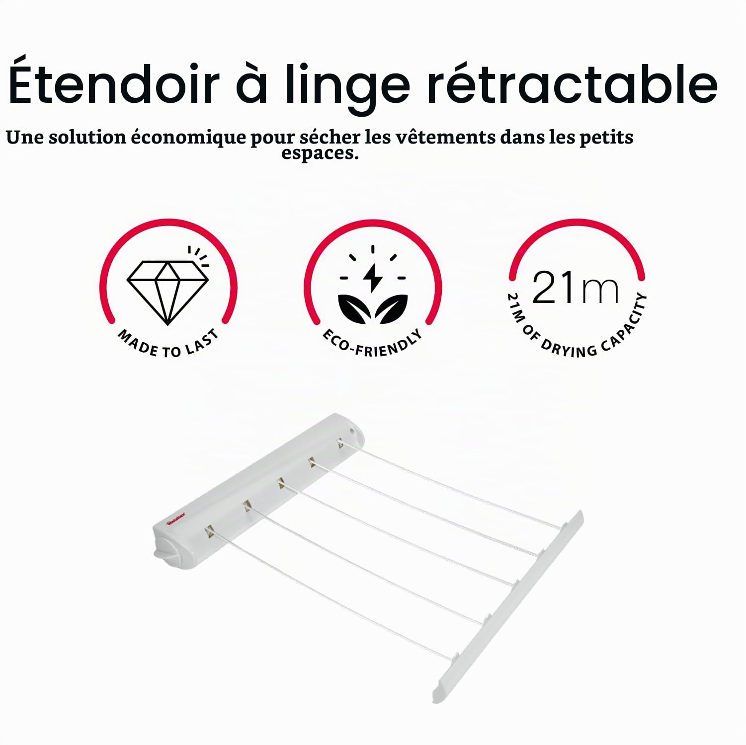 metaltex-portofino-s-choir-mural-extensible-21-m-5-fils-r-tractables-blanc image 3