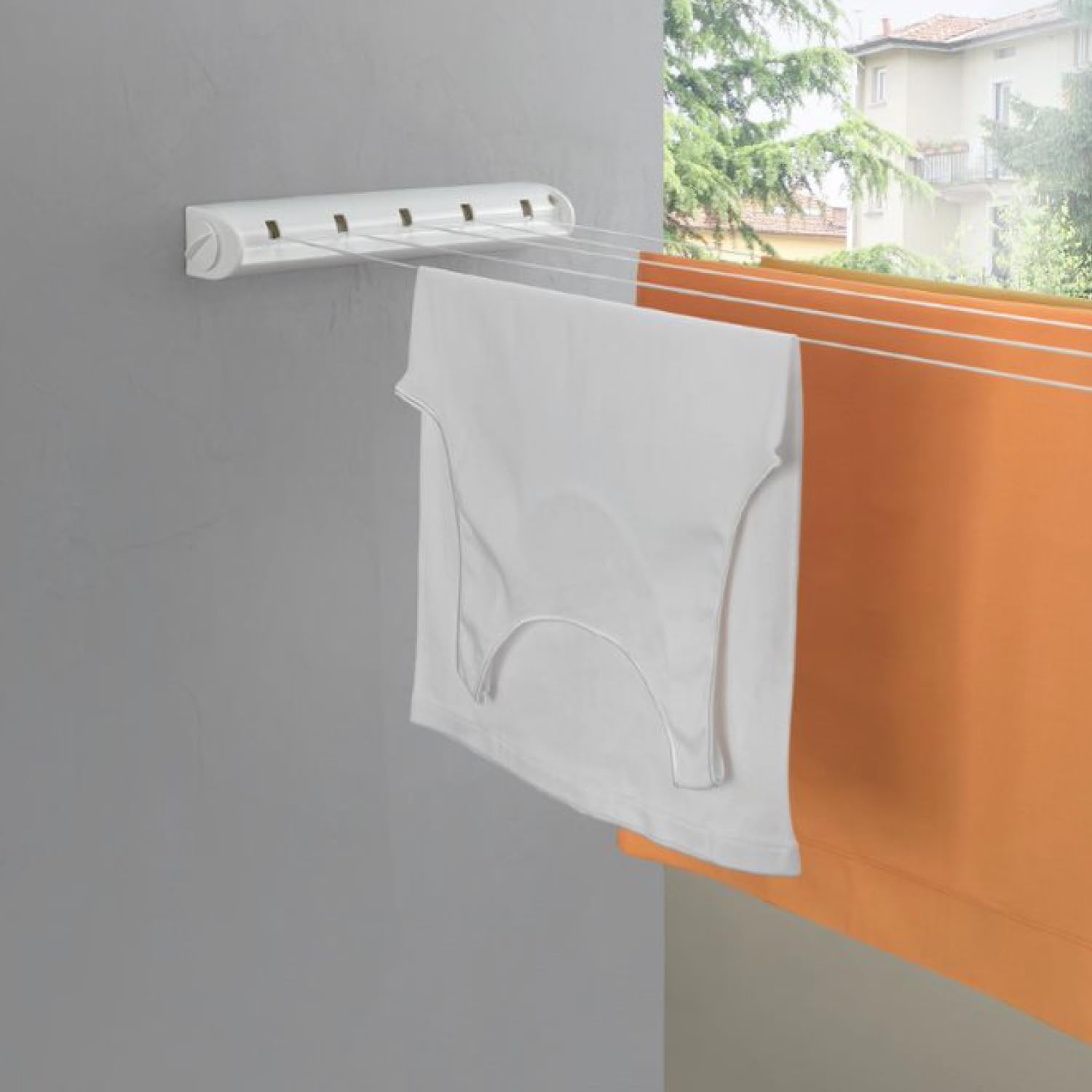 metaltex-portofino-s-choir-mural-extensible-21-m-5-fils-r-tractables-blanc image 5
