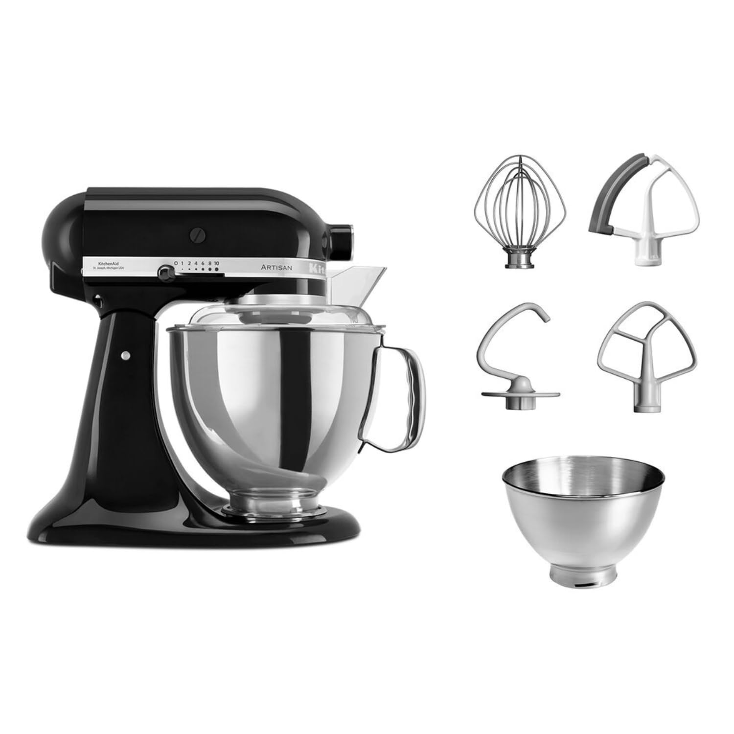 kitchenaid-artisan-robot-p-tissier-5ksm175-5-accessoires-2-bols-inox image 3