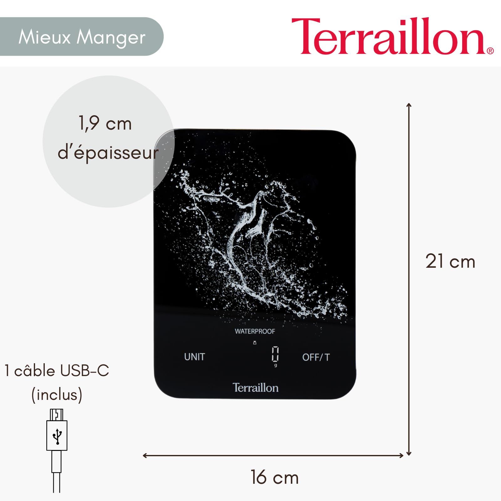 terraillon-aqua-resist-balance-de-cuisine-tanche-ip67-8kg-1g-rechargeable-usb-c image 6