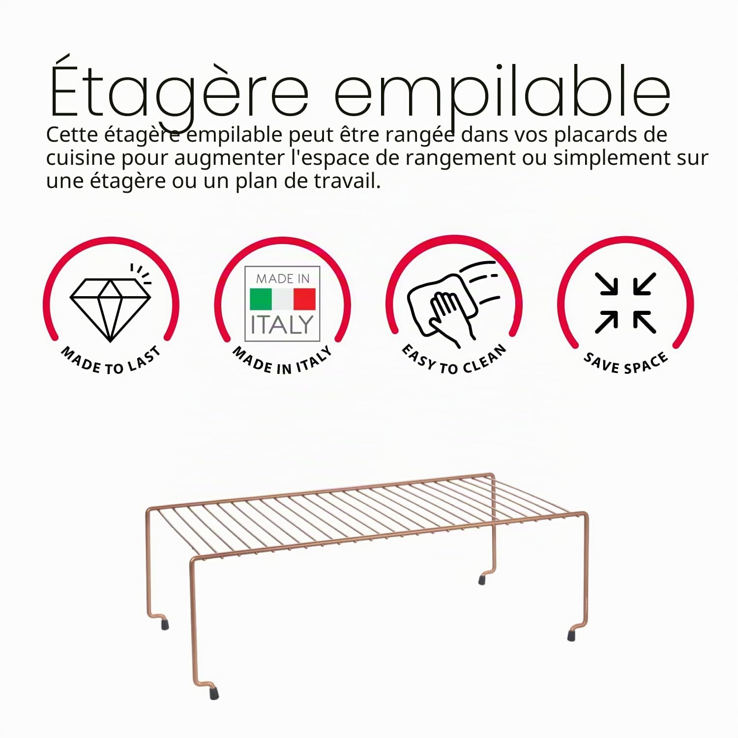 metaltex-brooklyn-pont-de-rangement-empilable-en-m-tal-finition-cuivre image 5