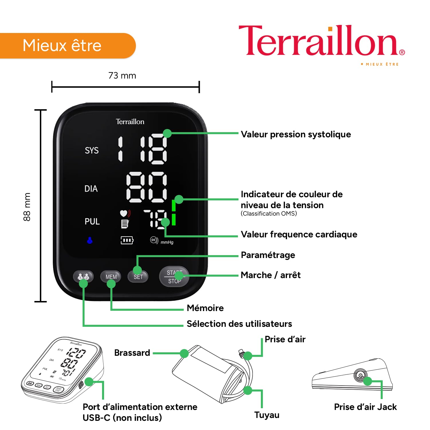 terraillon-tensiom-tre-bras-tensio-bras-tb251-classe-iia-grand-cran-led-brassard image 4