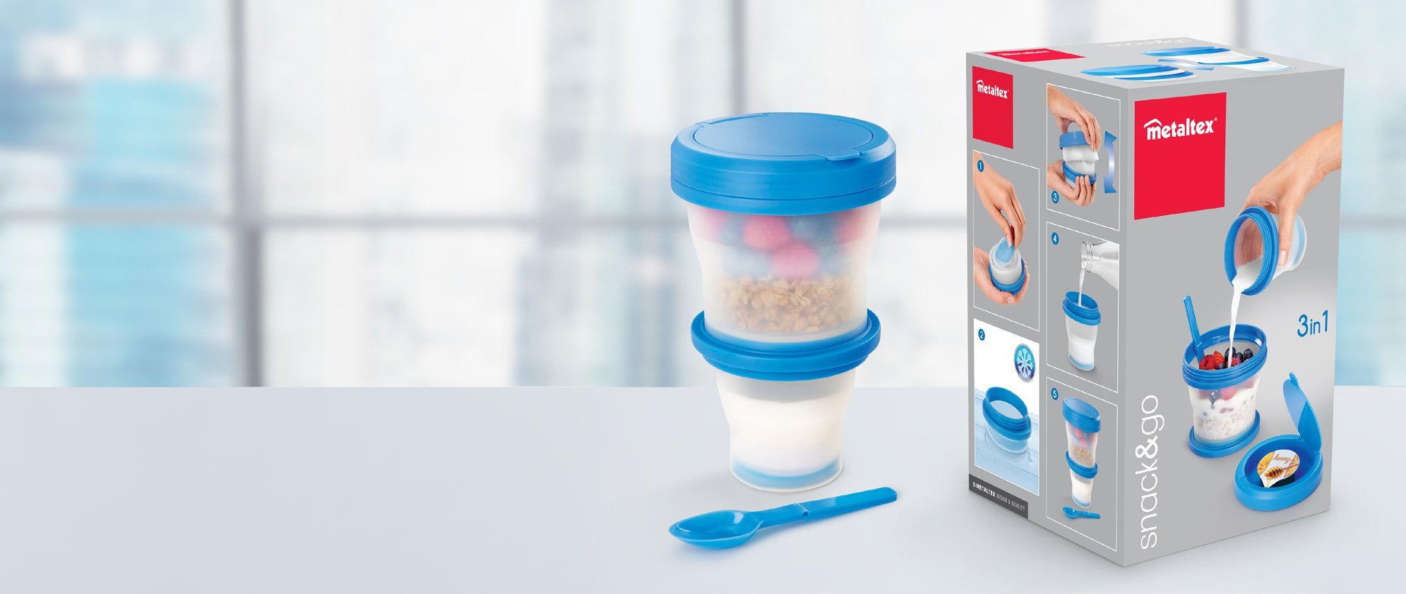 metaltex-snack-go-lunch-box-ronde-pliable-en-silicone-avec-2-compartiments-et-ra image 4