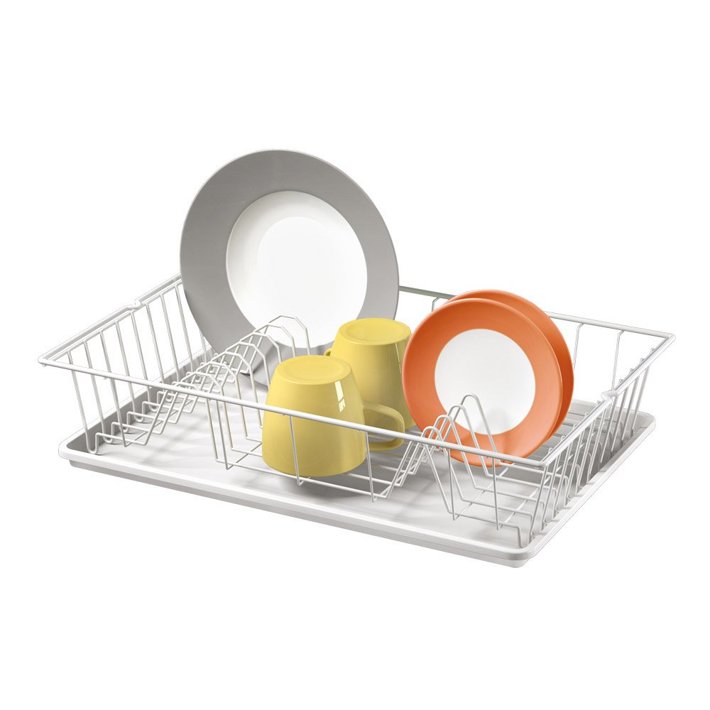 metaltex-germatex-gouttoir-vaisselle-2-niveaux-avec-plateau-blanc-48-x-30-cm image 1
