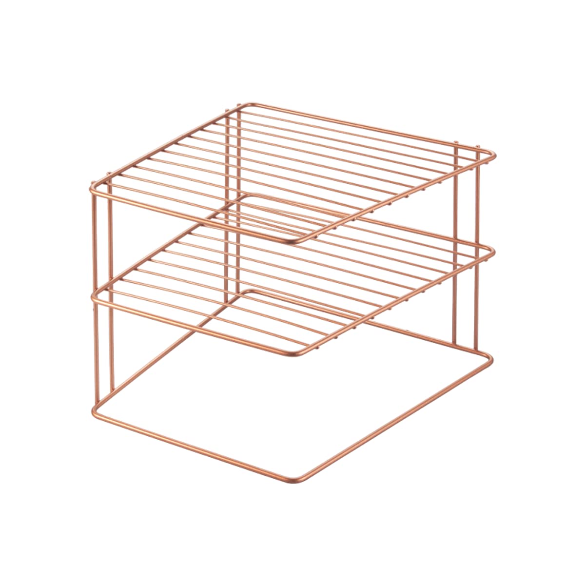 metaltex-porte-assiettes-d-angle-2-niveaux-palio-copper-25-x-25-x-19-cm image 1