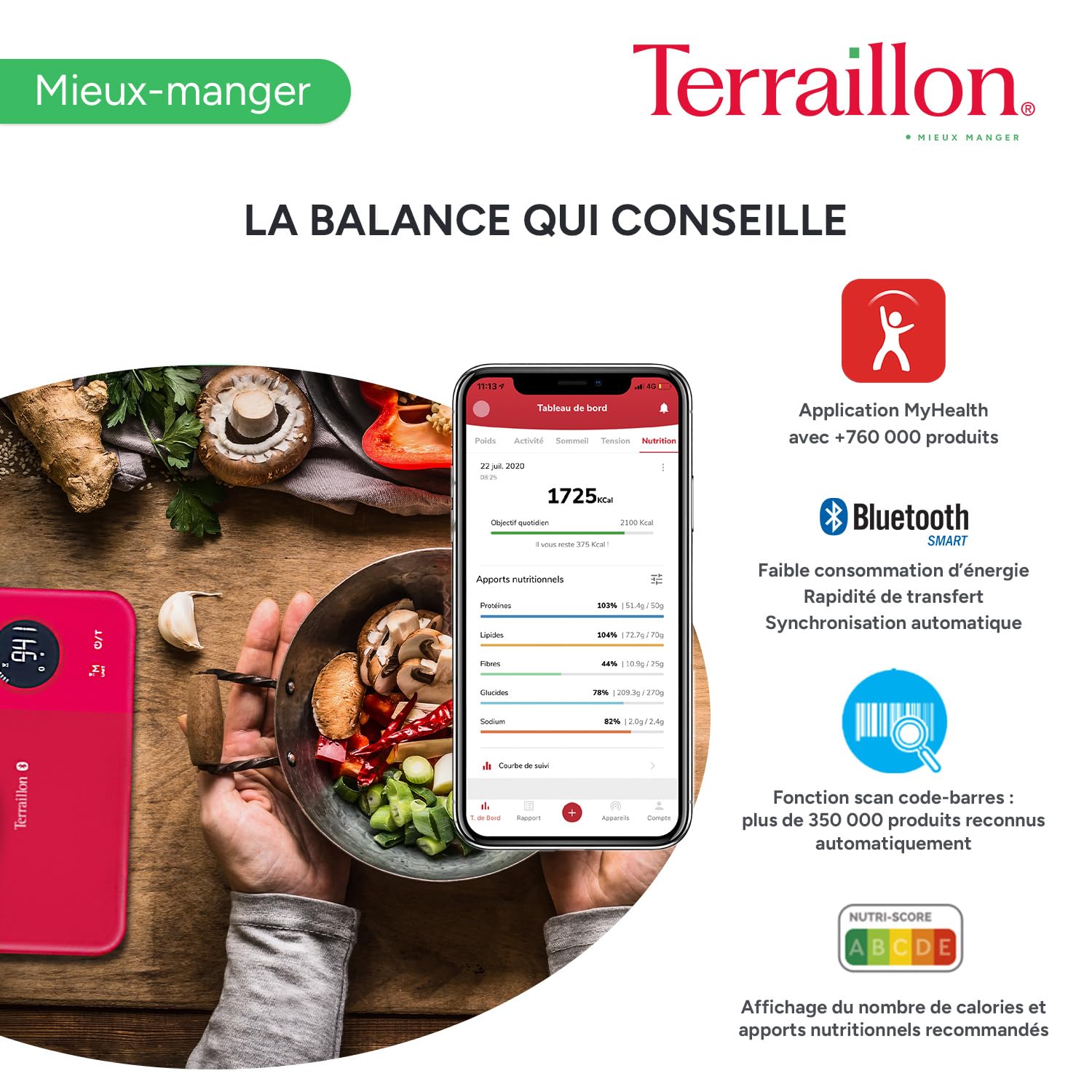 terraillon-nutritab-balance-de-cuisine-connect-e-bluetooth-rouge image 3