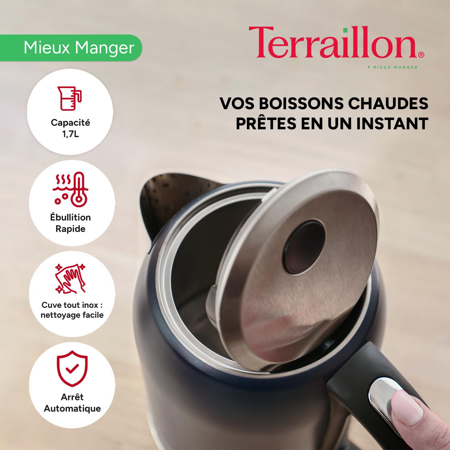 terraillon-new-moon-bouilloire-lectrique-1-7-l-2200-w-inox-peint-bleu image 3