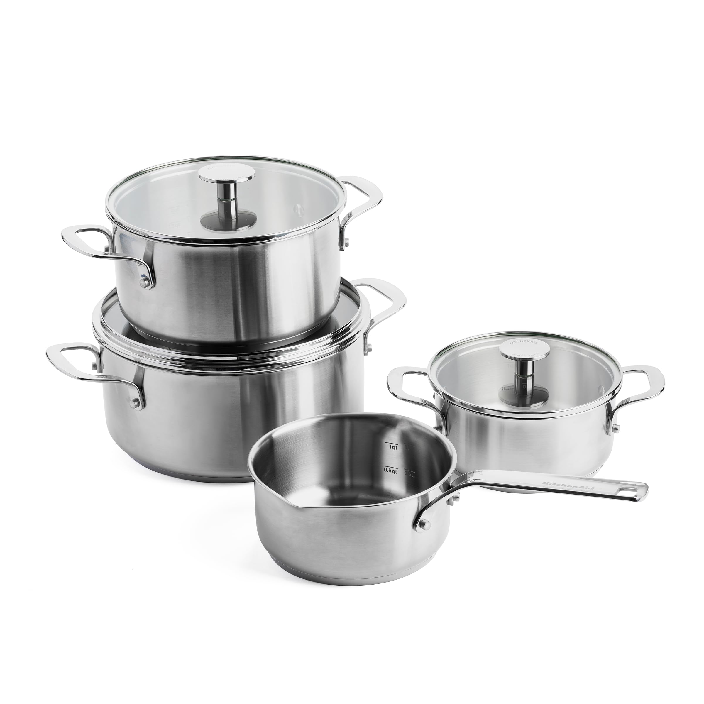 kitchenaid-batterie-de-cuisine-en-acier-inoxydable-7-pi-ces-antiadh-sive-3-couch image 1