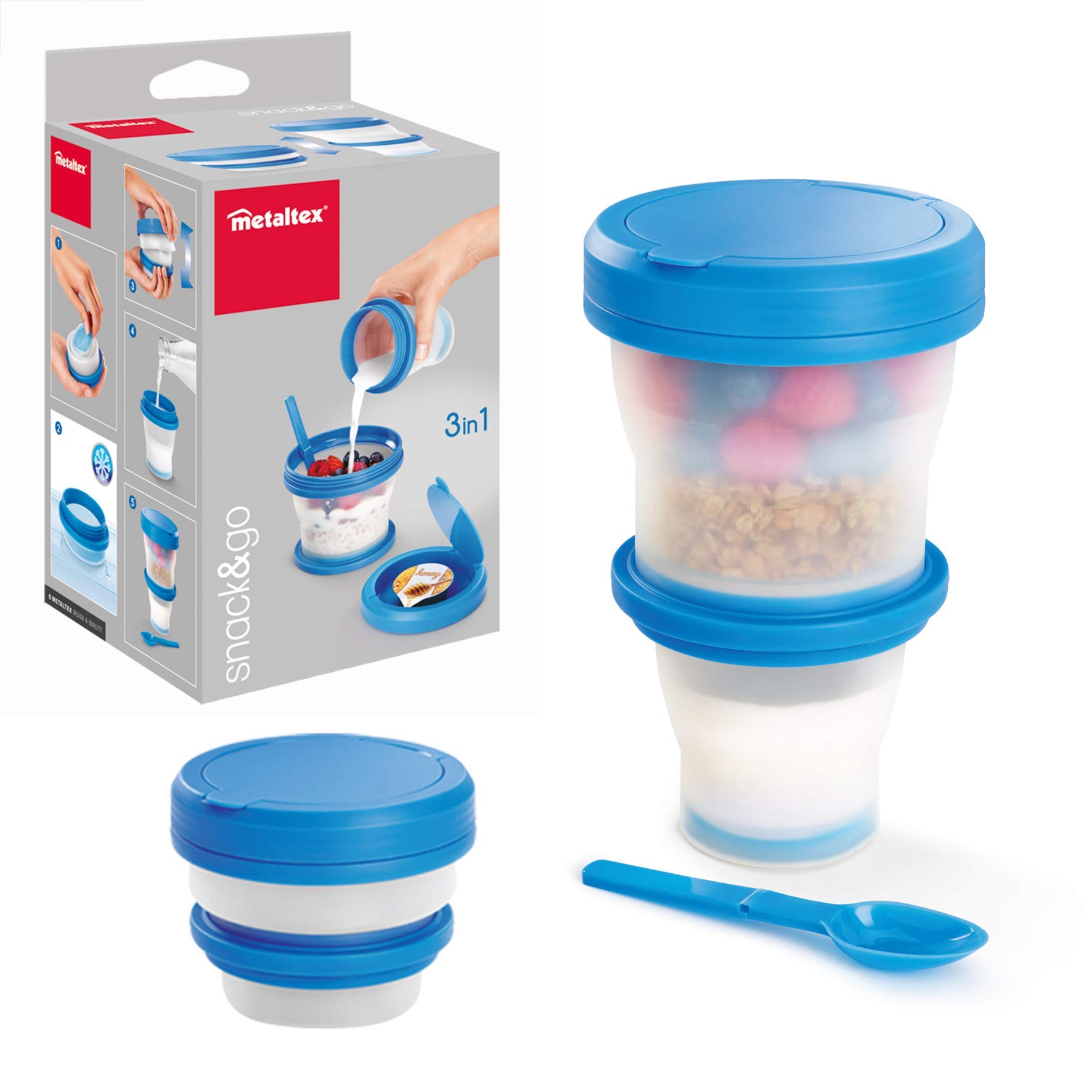 metaltex-snack-go-lunch-box-ronde-pliable-en-silicone-avec-2-compartiments-et-ra image 3