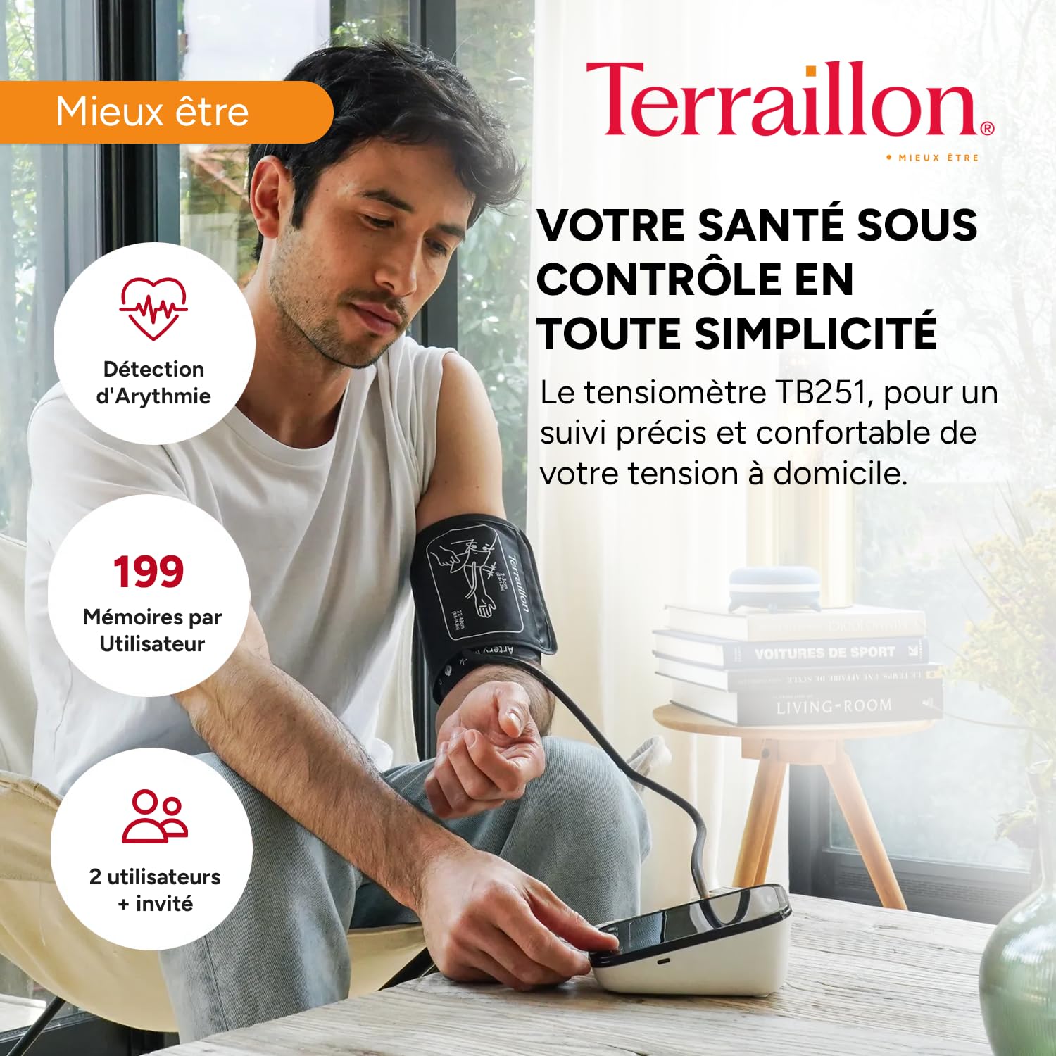 terraillon-tensiom-tre-bras-tensio-bras-tb251-classe-iia-grand-cran-led-brassard image 2