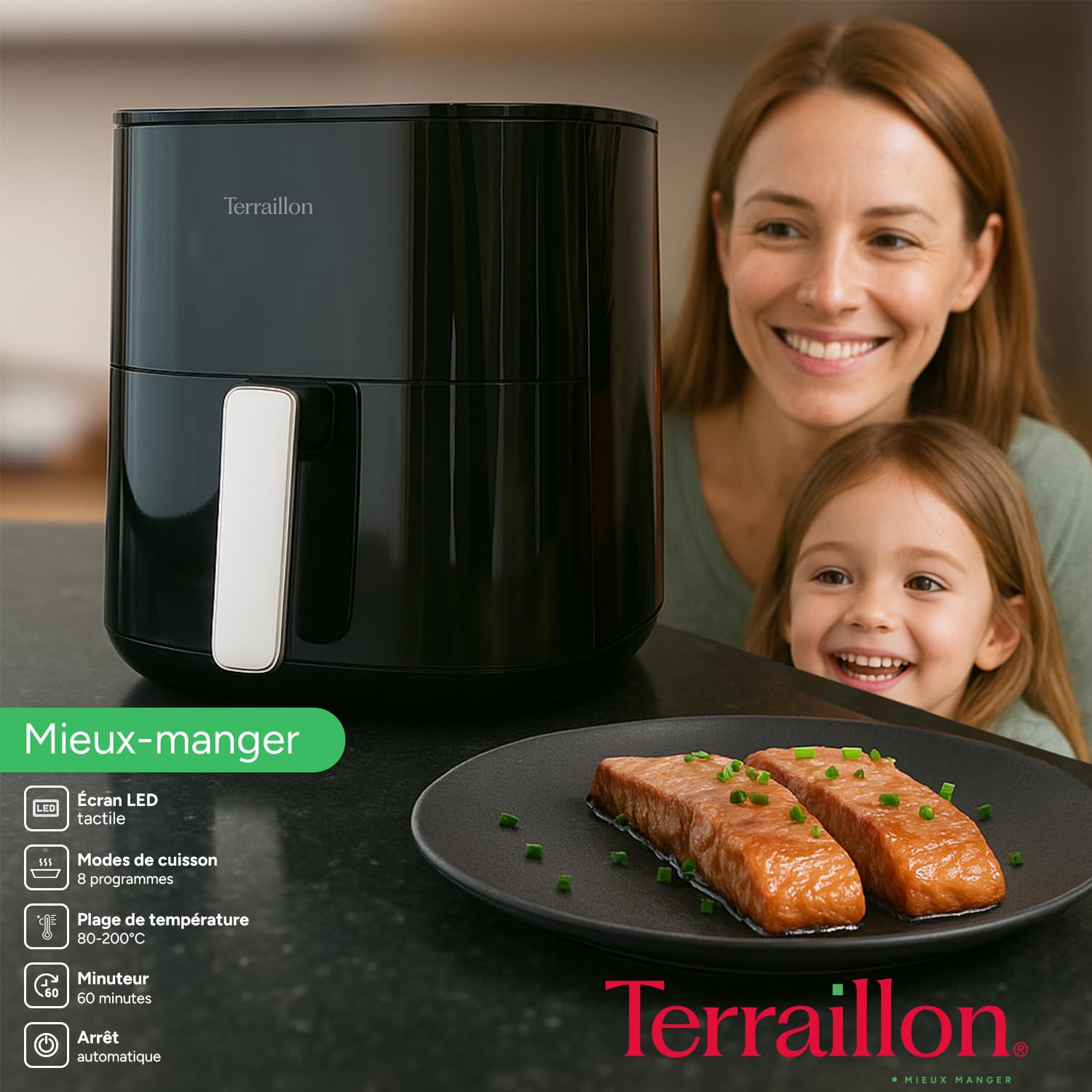 terraillon-air-fryer-cook-fry-5l-friteuse-air-1500w-8-programmes-cran-tactile-le image 3