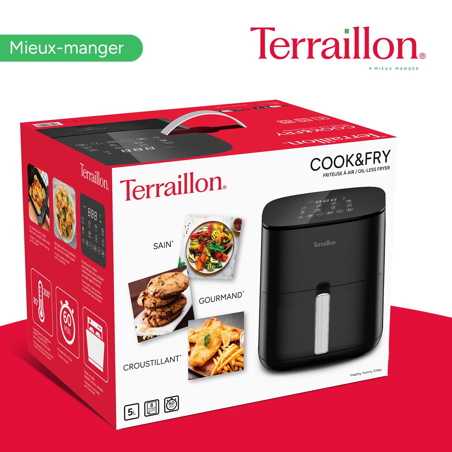 terraillon-air-fryer-cook-fry-5l-friteuse-air-1500w-8-programmes-cran-tactile-le image 6