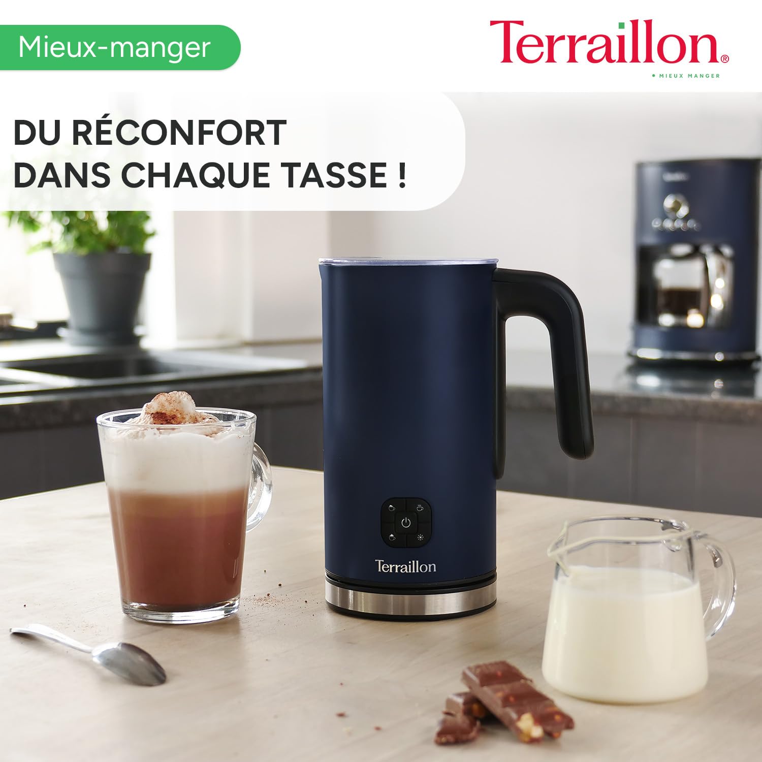 terraillon-new-moon-mousseur-lait-lectrique-4-fonctions-300-ml-inox-bleu image 2