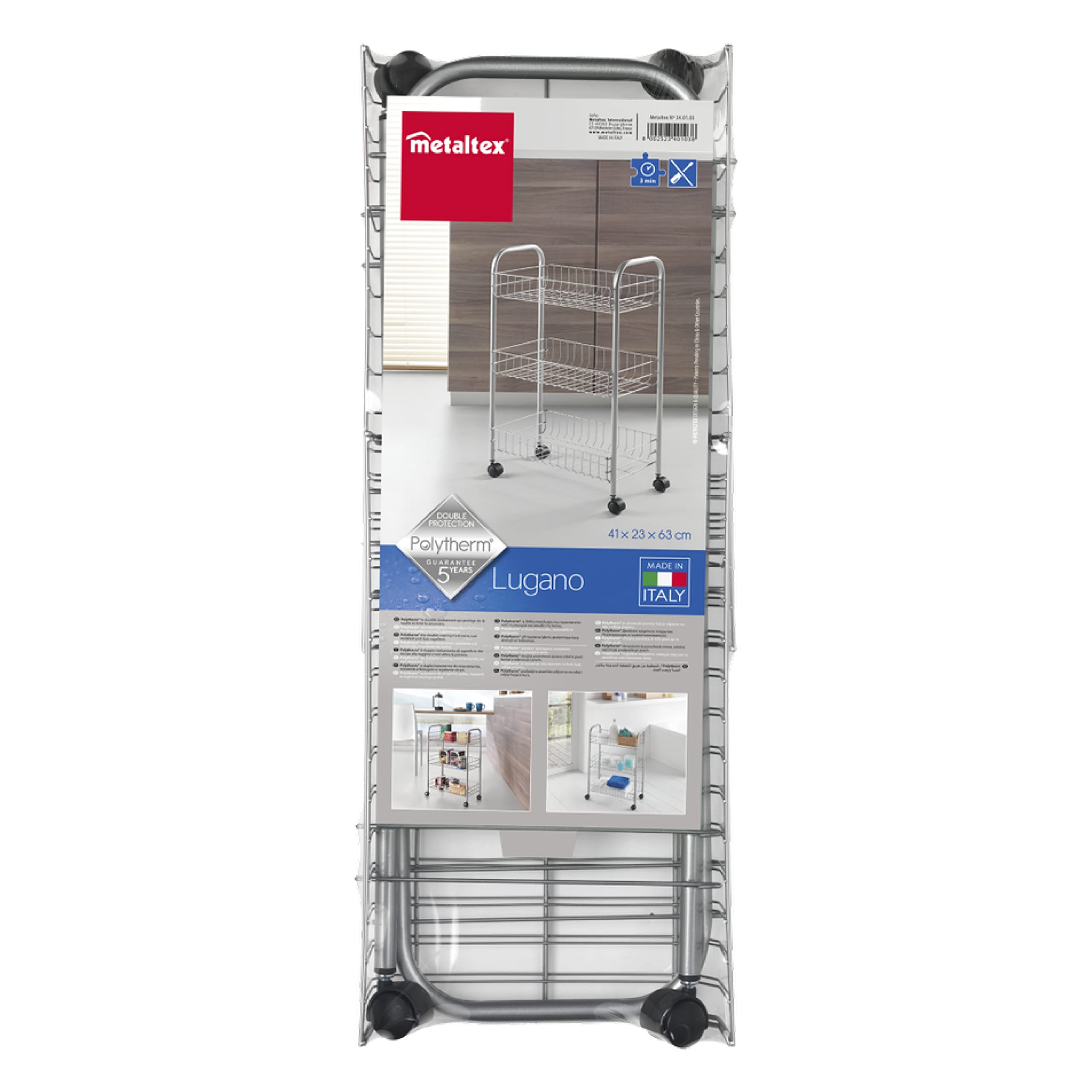 metaltex-lugano-chariot-multi-usages-3-tages-polytherm-41-x-23-x-63-cm image 2
