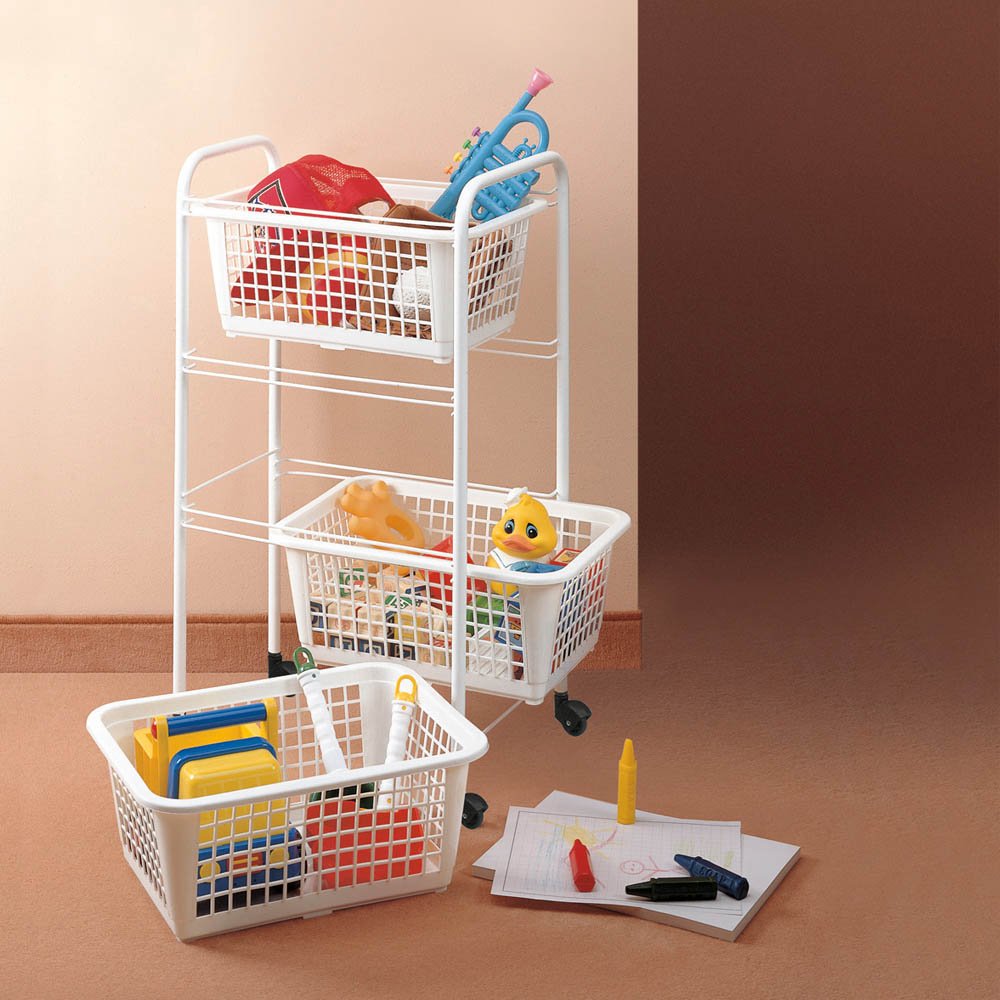 metaltex-san-diego-chariot-de-rangement-roulettes-3-paniers-amovibles-blanc image 4